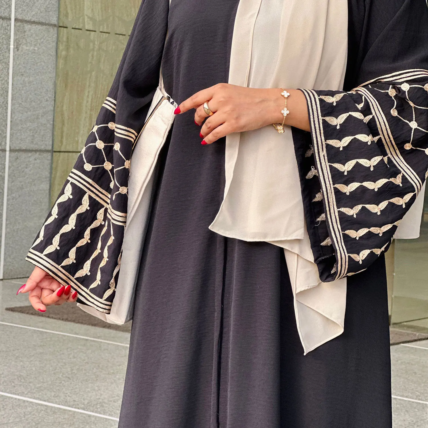 modern islamic dress for women Modern ndigo Blue Muslim Fashion Evening Dress 21910IM