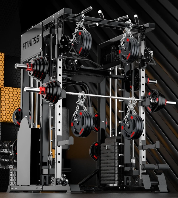Multi-function Smith Machine Squat Weightlifting Chest Bird Dragon Door Frame Push-back One Bench Press