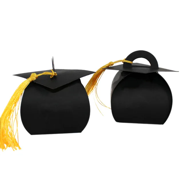 2024 Graduation Party Empty Gift Box Sticker Decoration Blue Black Doctor Graduation Hat Gift Box