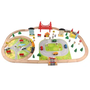 Wooden Train Track Puzzle Toy for Kids Early Learning HandsOn Brain Development Creative Assembly Educational Play Set