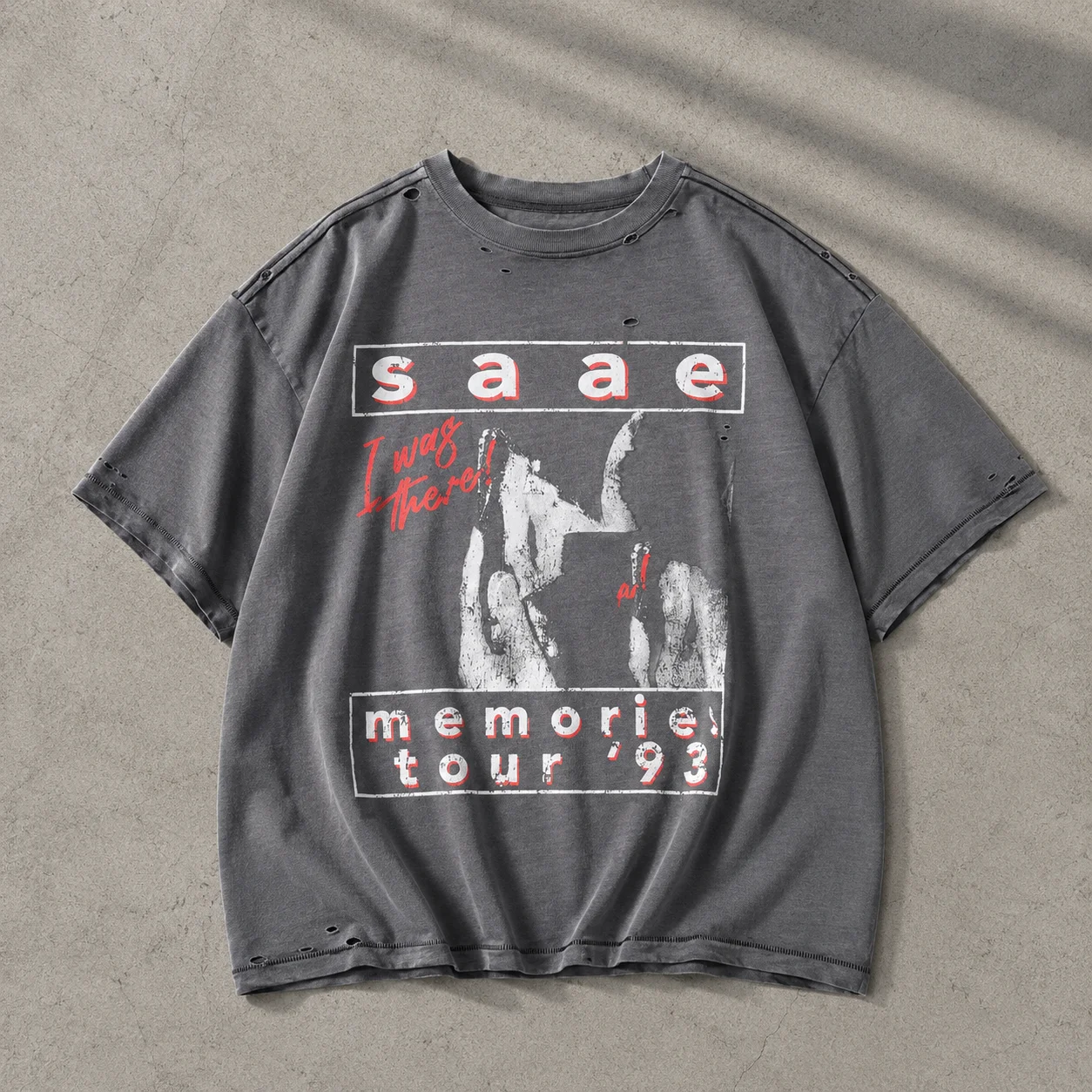 Men Custom Regular Fit Summer Boxy T Shirt 260Gsm Screen Printing Graphic Oversize Acid Wash Distressed Short Sleeve Tee gallery 4