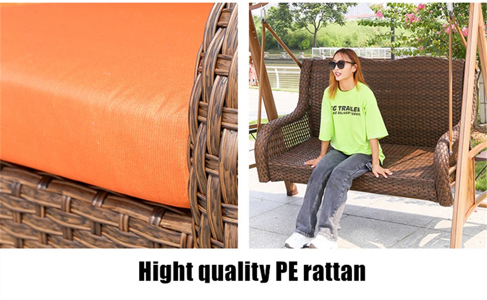 Die cast aluminum patio swing chair rattan luxury leisure aluminum wicker hanging swing chair