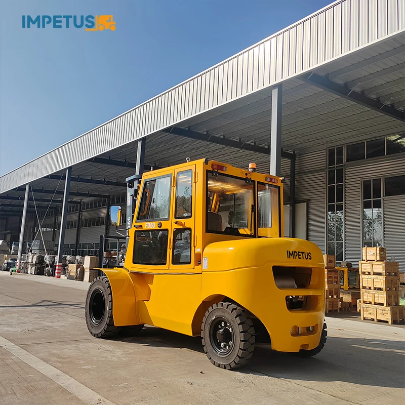 IMPETUS China New Forklift 4 Ton 6 Ton 7ton 5 Ton Diesel ForkLift with Front Double Wheel 3m-6m Lift Height