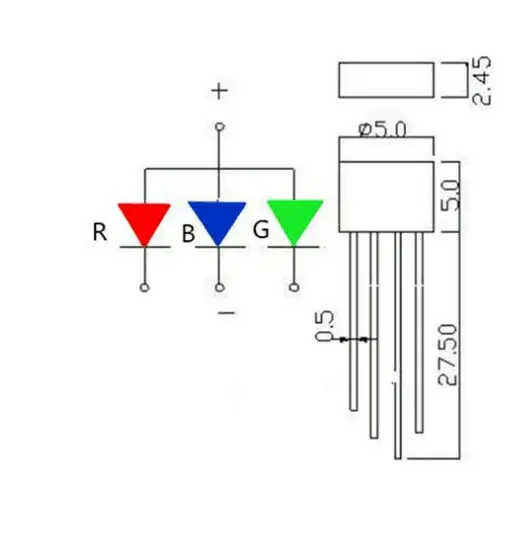 Vanfun 4-Leg Square RGB LED Diode 5V Max Reverse Volta DIP LED Hole Case Common Anode/Cathode Emitting Light