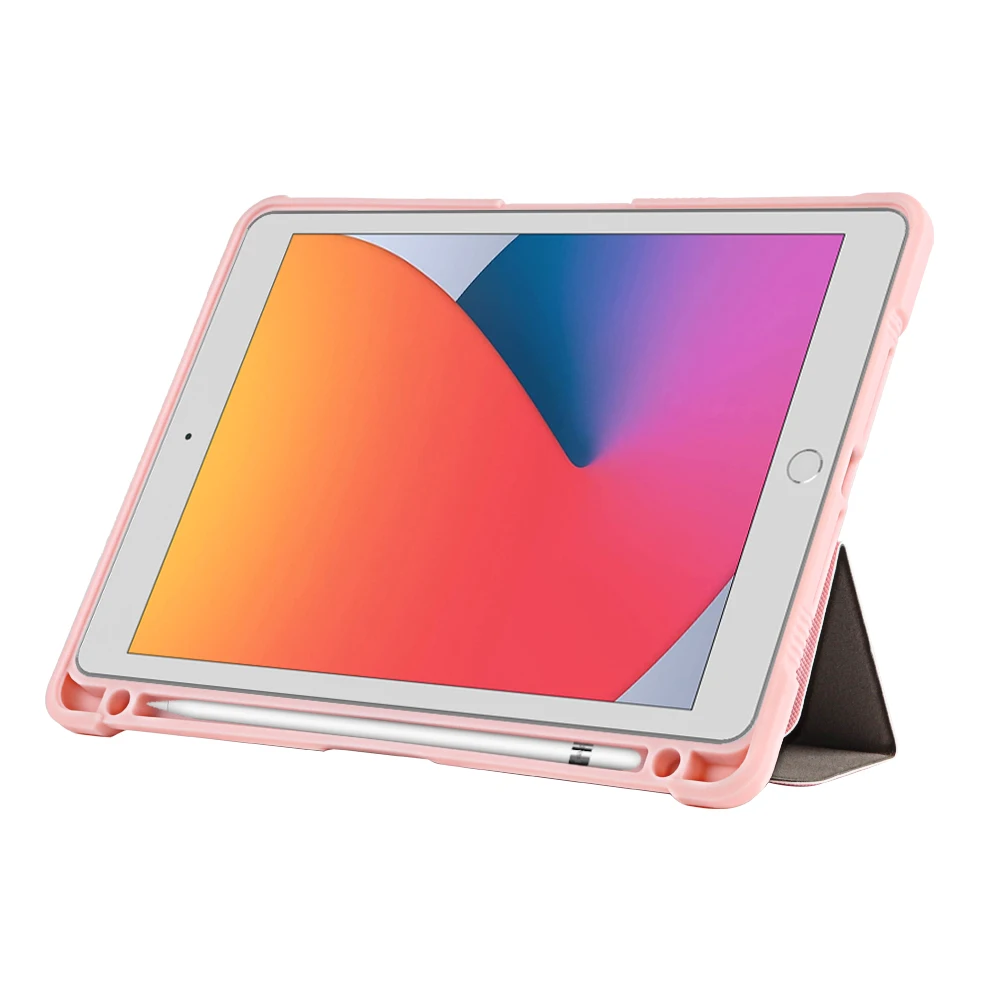 product custom slim design leather tablet case for ipad pro 11  129 2021 new manufacture smart cover shockproof tablet case-4