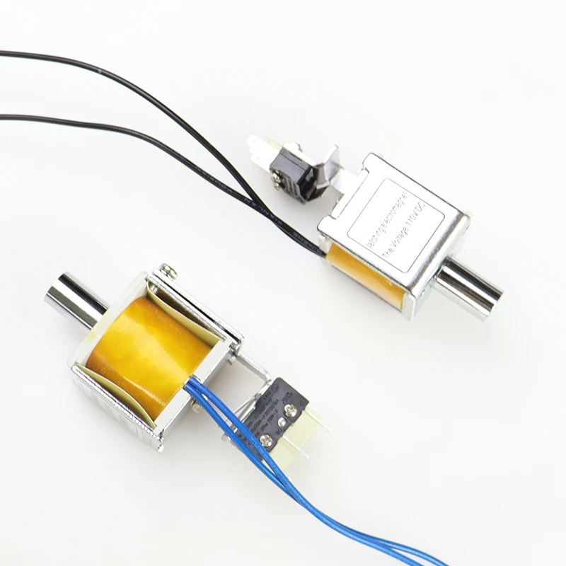 CHYF 48VDC High Voltage Micro Solenoid Lock Electromagnetic Lock Bolt Magnetic Solenoid Push Bistable Latching Electromagnet