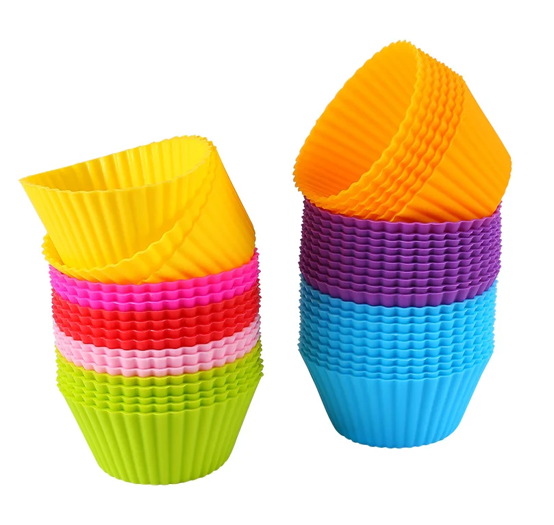 Wholesale 6 Colours Silicone Baking Cups Silicone Muffin Cup Silicone ...