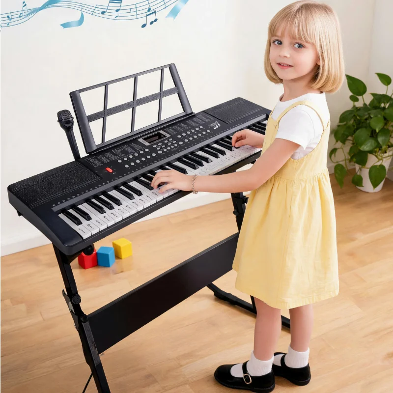 いちご① ピアノ本体 61鍵エレクトロニックピアノシンセサイザー お子様向け楽器