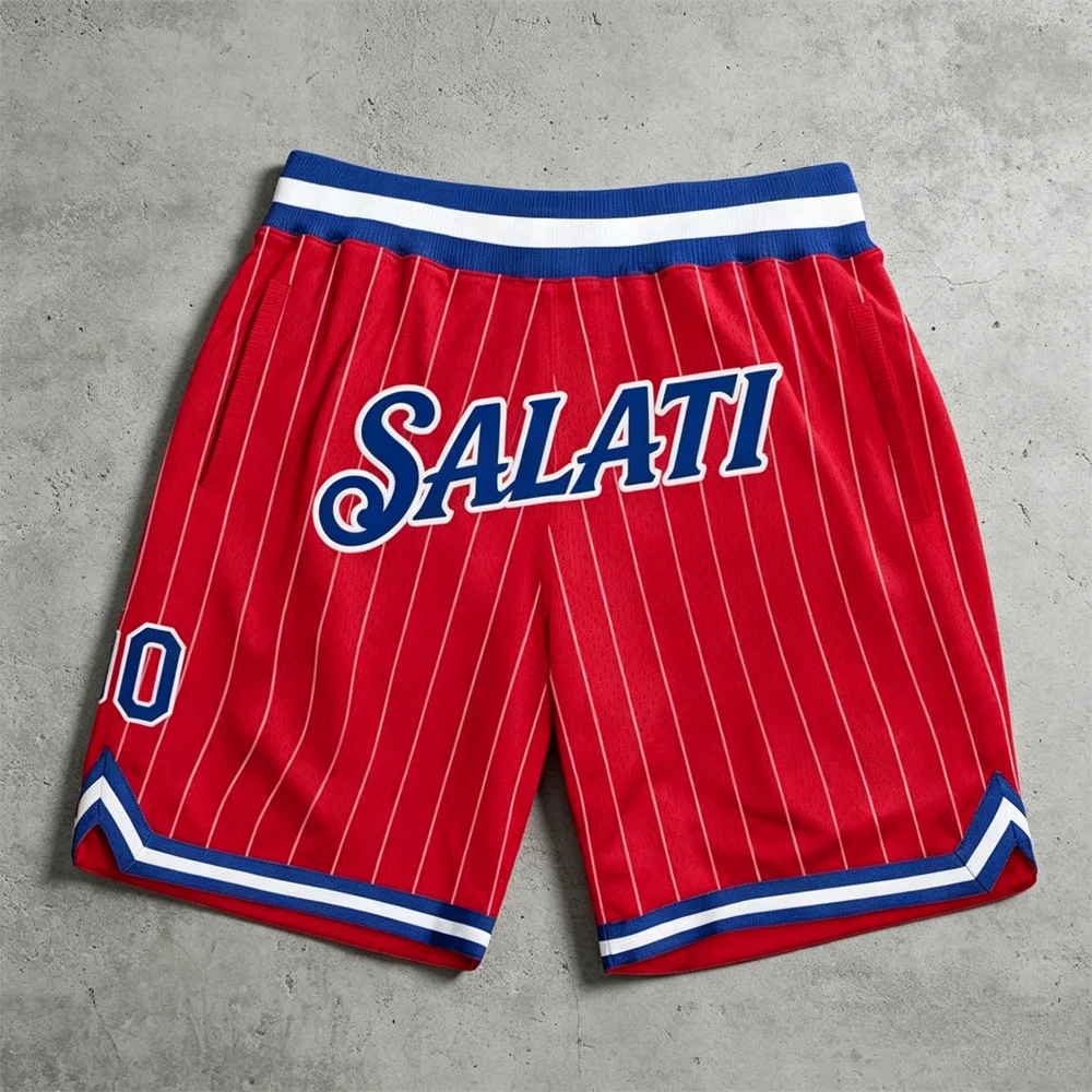 Wholesale Custom Logo Printed Men's American Street Mesh Breathable Street Basketball Sports Shorts gallery 2