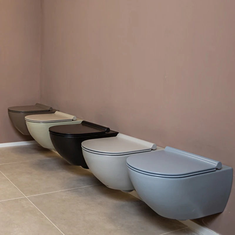 生态马桶软座壁挂式卫生挂马桶bidets更快微笑无框平底锅暗装wc卫生间