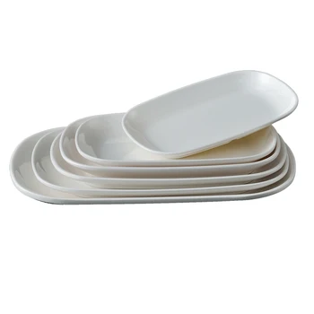 Wholesale Durable Restaurant Tableware 10 Inch white melamine oval dinner plate