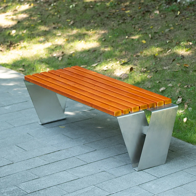 High quality modern design bench seat metal street furniture park bench with stainless steel frame