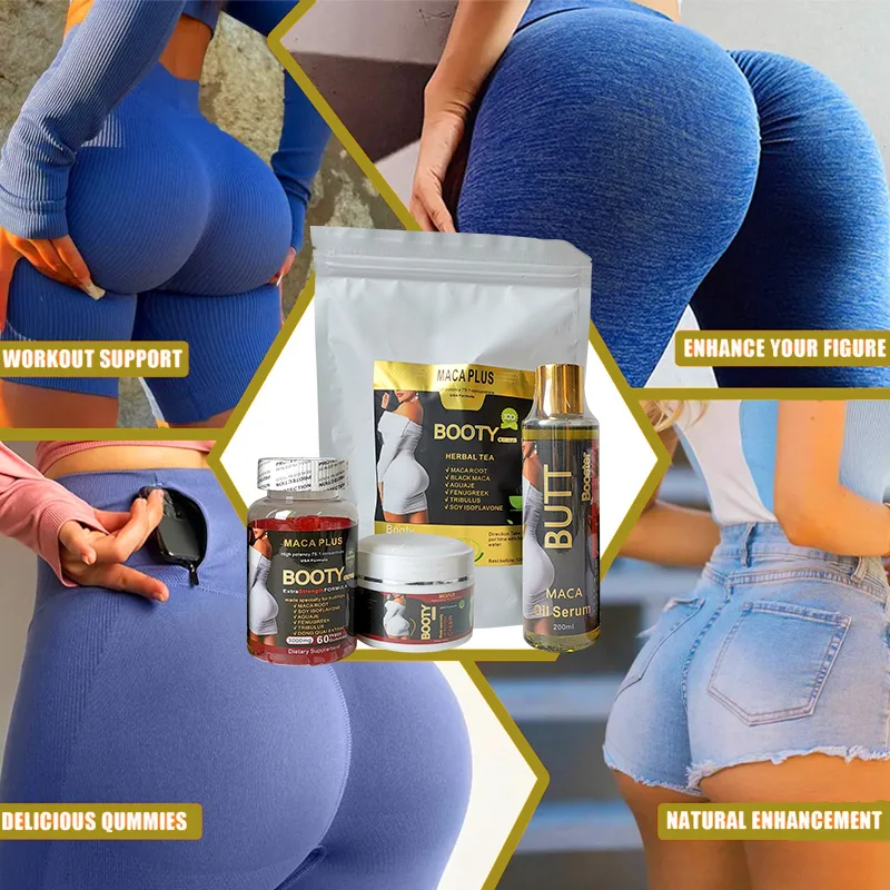 Natural Herbal Maca Booty Curve Gummies for Adult Women Big Butt Set Maca Buttock Booster Butt Enhancement Products