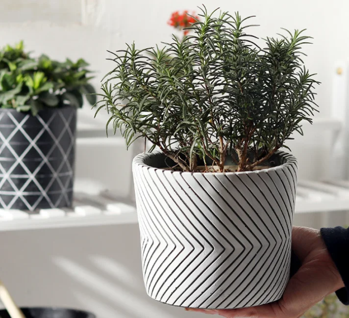 Latest Design Concrete Table Small Plant Pot Mini Cement Flower Pot