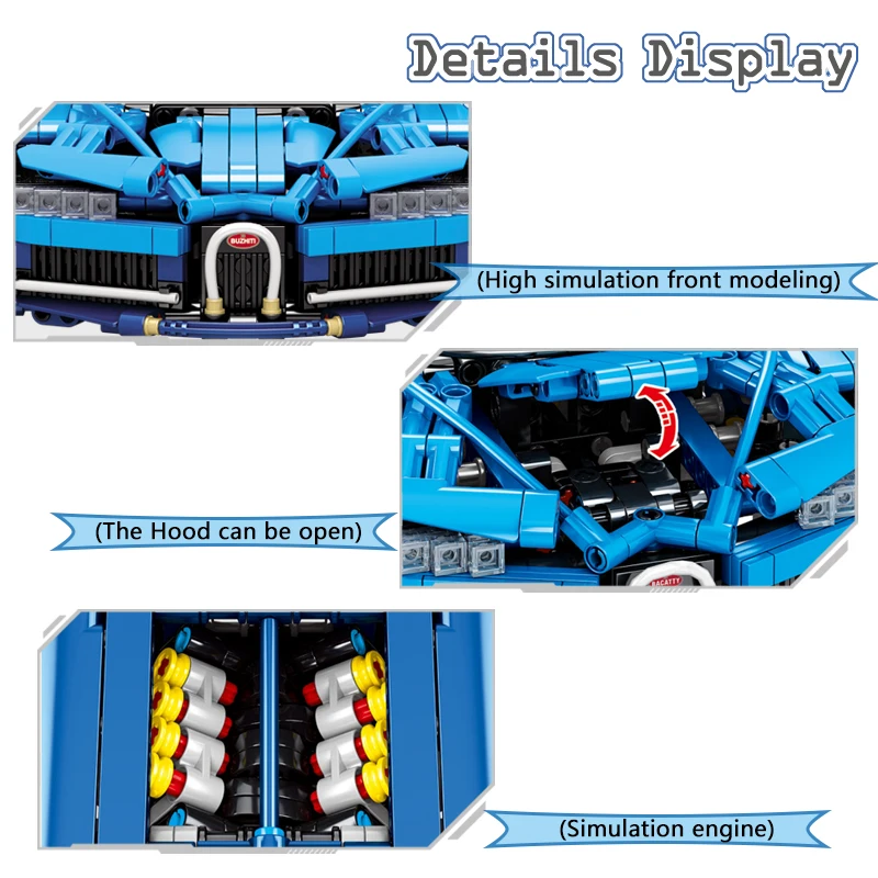 MJI 8604 Assembling 1:14 DIY Toy Model Bricks Luxury Speed Super Racing Assembling Building Block Car Kids Plastic Toy Car