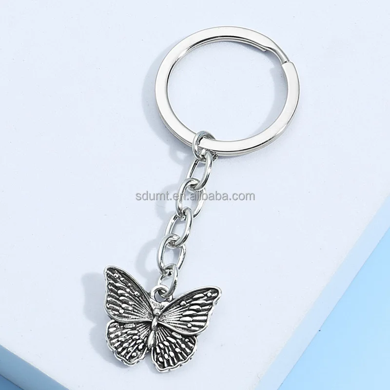 Custom Fashion Butterfly Keychain Alloy Pendant Key Ring Metal Key ...