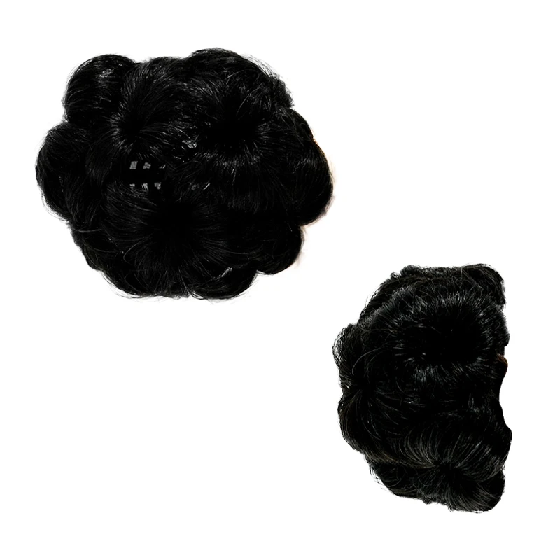 YR пучок волос резинки для наращивания Кудрявые Волнистые грязные синтетические шиньон женщин