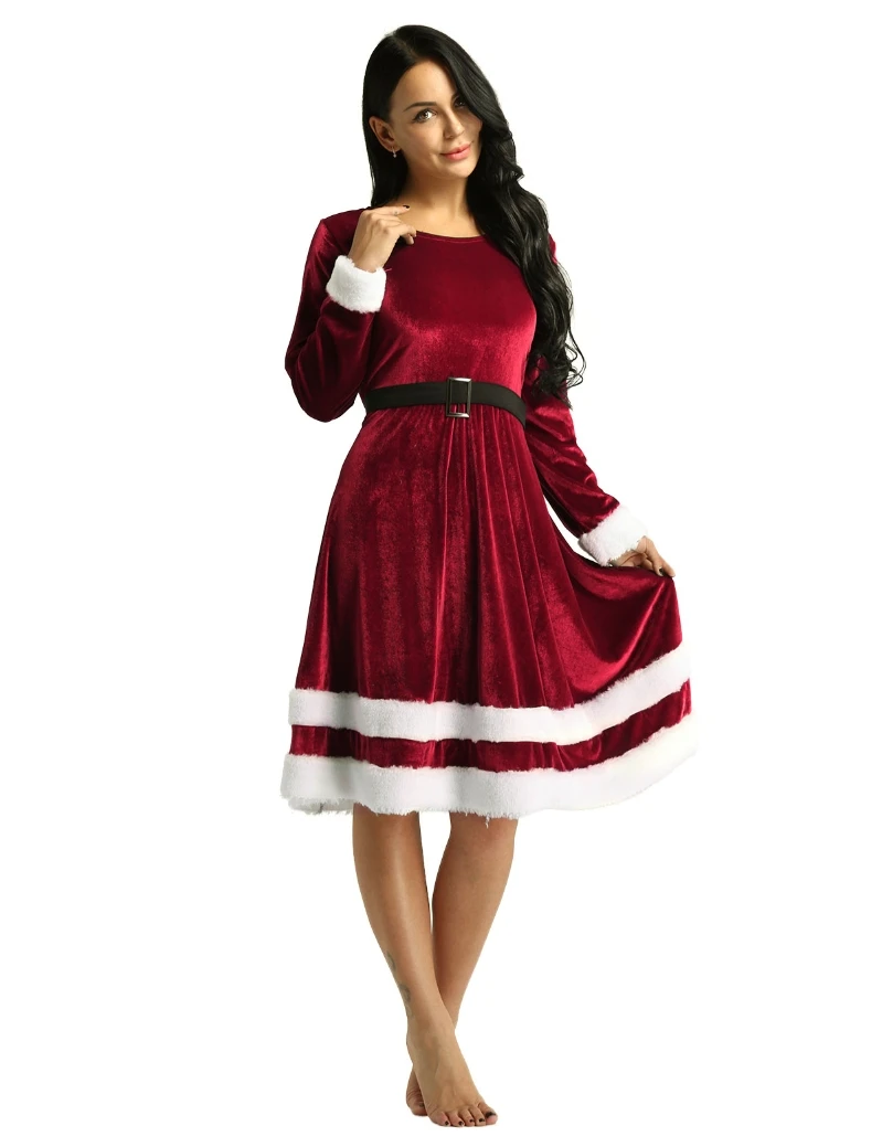 Disfraz Red Velvet Ropa Vestido De Terciopelo De Navidad Para