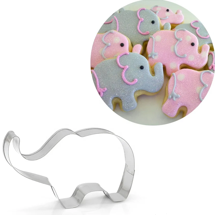 Elephant Plastic Embossed 5cm Cookie Cutter 