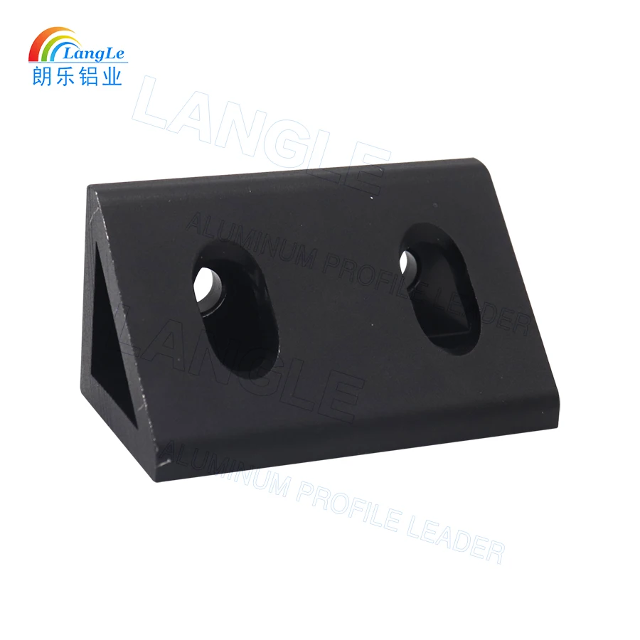 Black Aluminium Material 4 Hole 4080 Inside Gusset Corner Bracket for Aluminium Profile