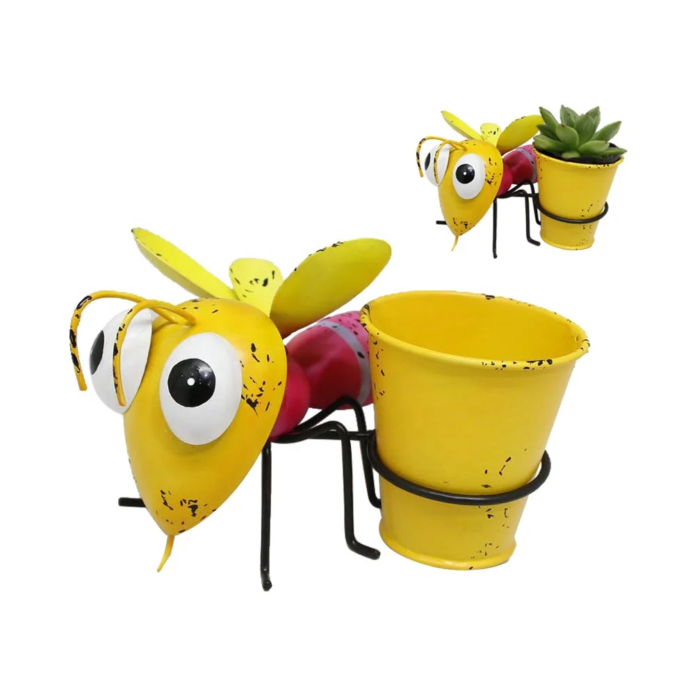 Cute Insects Metal Bugs Plant Pot Animal