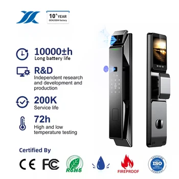 3D Face Recognition Digital Smart Biometric Fingerprint Door Lock Aluminum Wood Door App Wifi Fingerprint Lock for Home Security