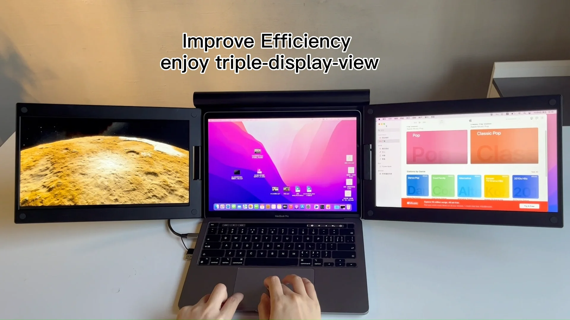 Hot Portable Monitor Double Screen 13.3inch Ips Monitor Lcd New Triple