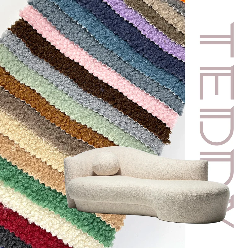 Sofa Fabric 100 Polyester Boucle 360GSM Velvet Free Sample Customized Sherpa Teddi Upholstery Fabric Home Textile