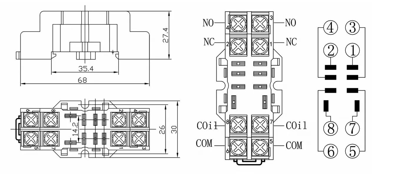 Nnc Relay Socket Ptf08a 8 Pin Relay Socket For Ly2 Industrial General  Purpose Relay - Buy Relay Socket,Industrial Relay,8 Pin Relay Product on  Alibaba.com