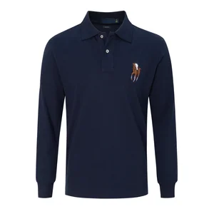 Ralph Custom Polo Shirts Colorful Horse Embroidery Logo Golf Shirts Moisture-Wicking Men's 100% Cotton Casual Blank Polos