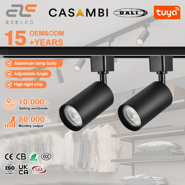 Adjustable Aluminum COB LED Track Spotlight 2700K/3000K/3500K product sample