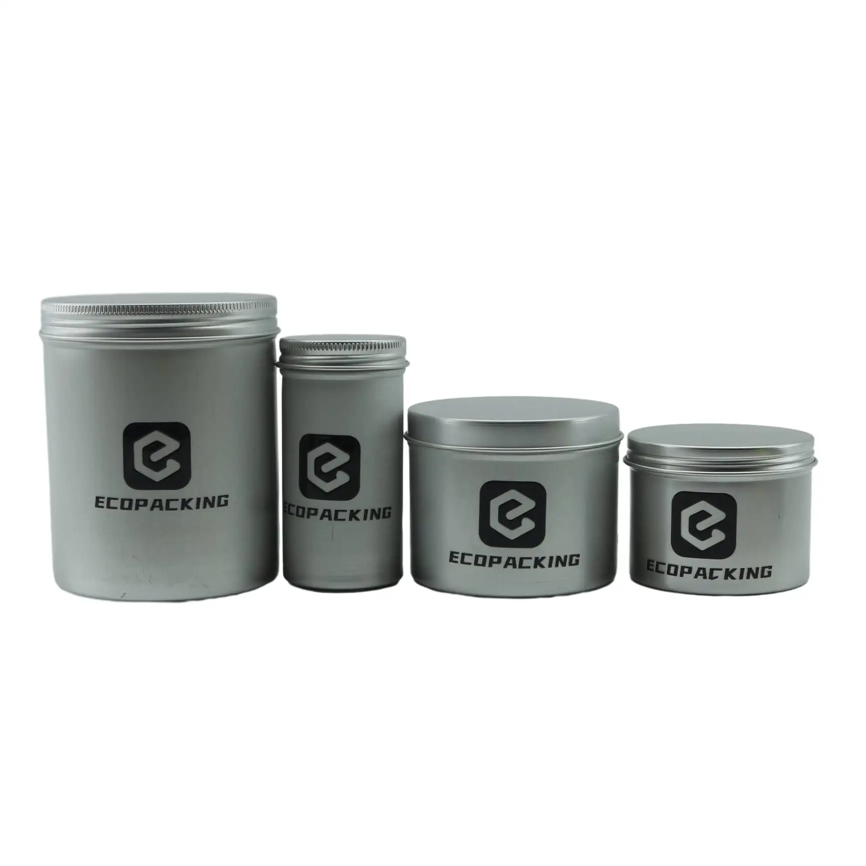 5ml 10ml 20ml 30ml 50ml 60ml 80ml 100ml 120ml 150ml 200ml 250ml 500ml Round Tin Silver Aluminum Candle Cosmetics Jars Tin