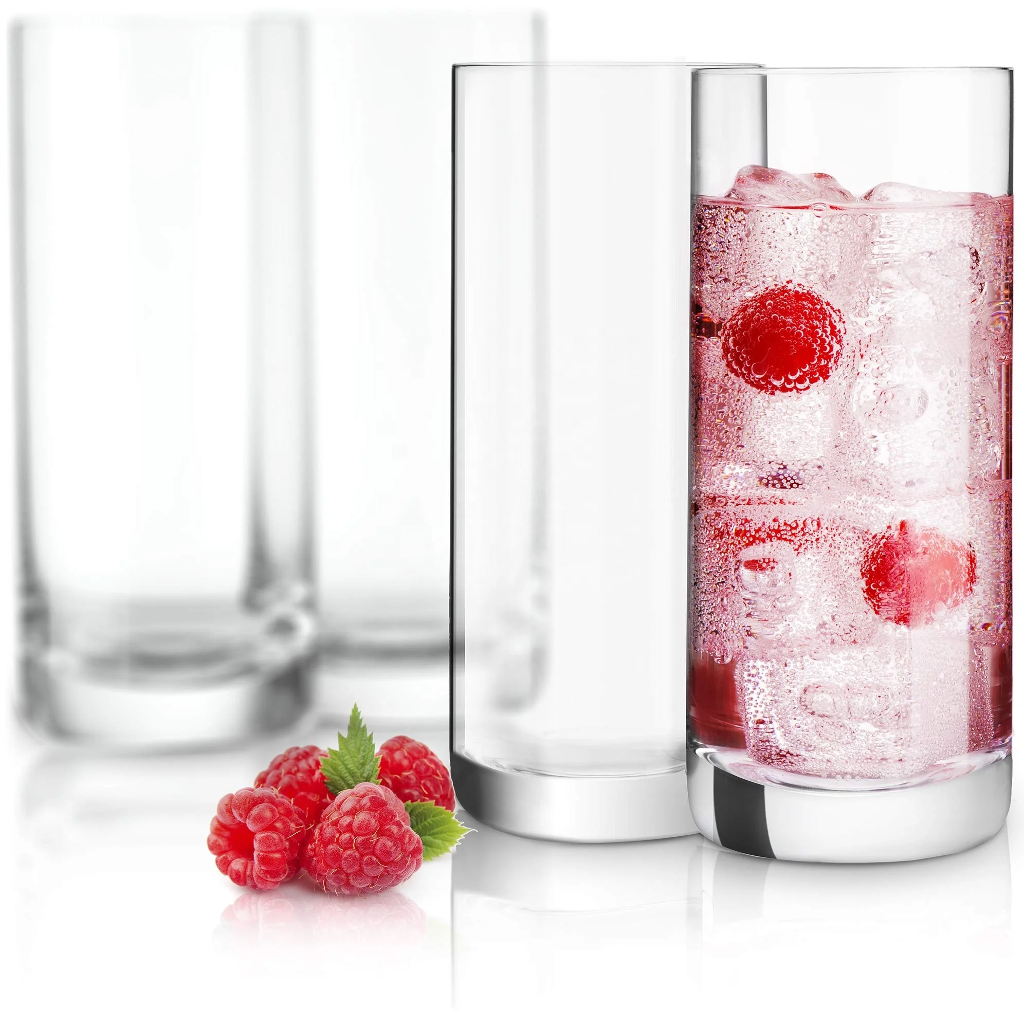 6Pcs Highball Glasses Lead-free Drinking Glasses with Heavy Base