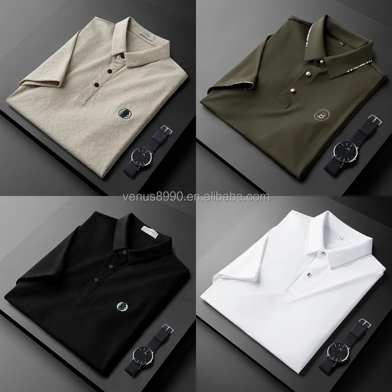 Polo Wholesale Men's T-shirt Casual Men's Polo Shirt Short Sleeved ...