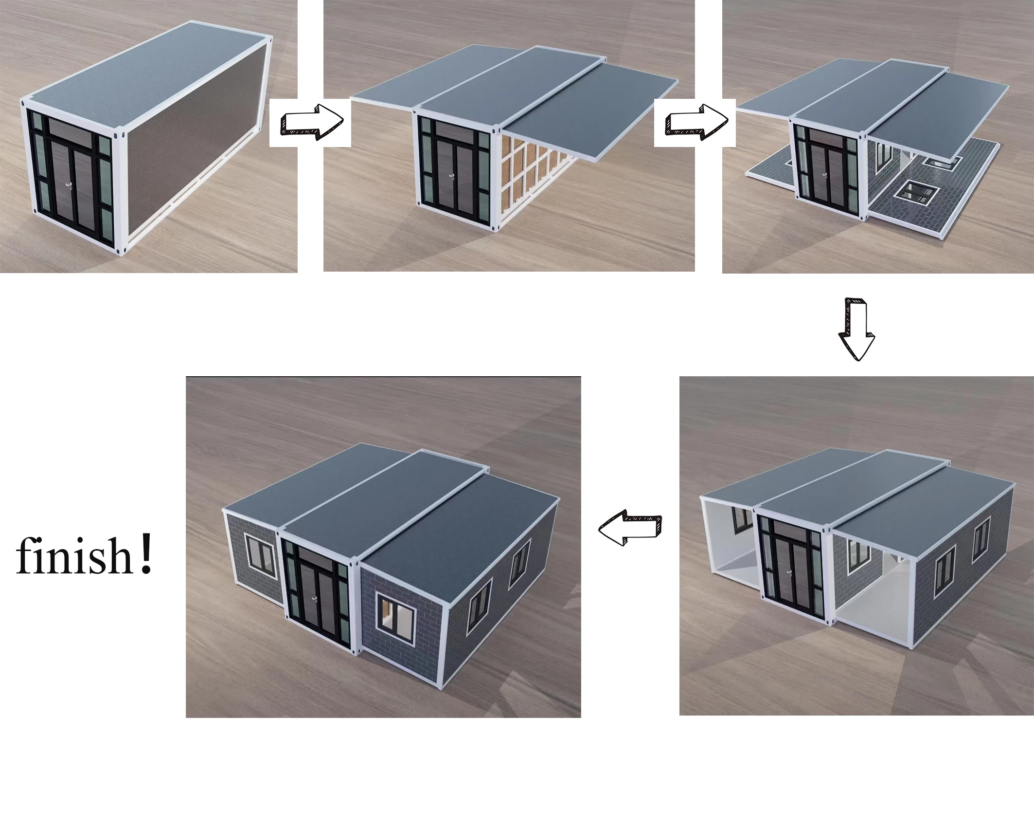 Foldable Expandable Container Houses With 2 3 Bedroom