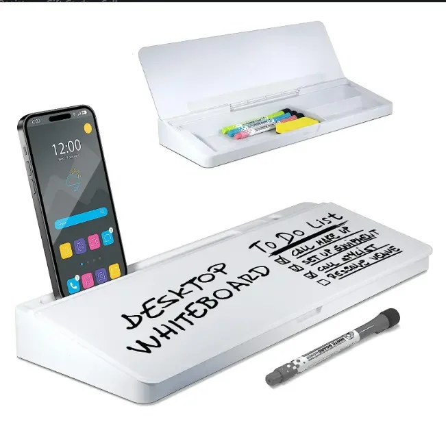 Office Glass Dry Erase Desktop Whiteboard Storage Organizer Keyboard