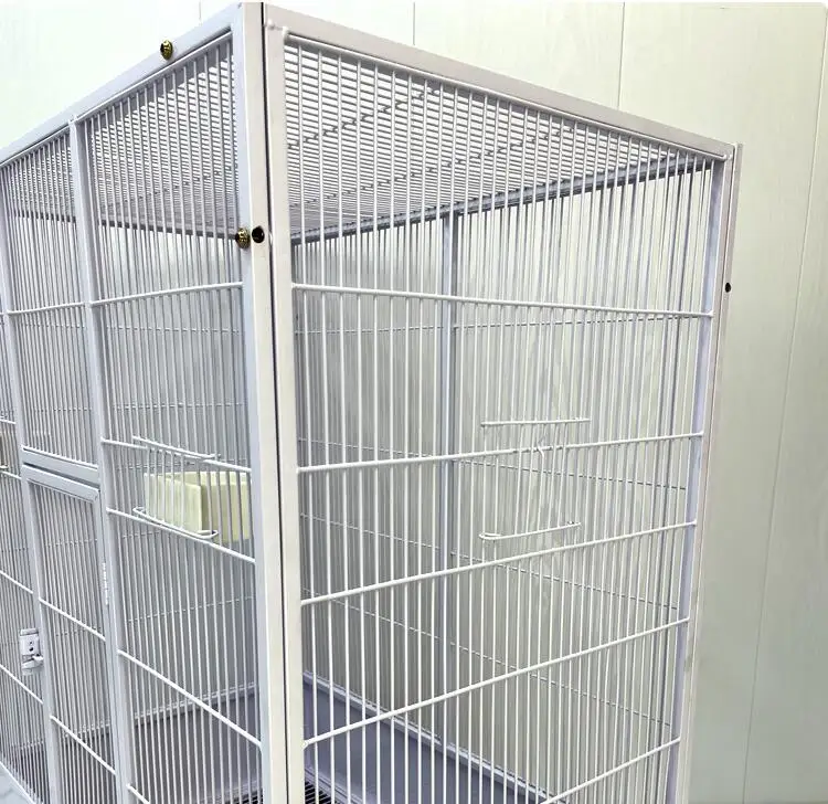 Image showcasing Very Large White Outdoor Parrot Cage & Bird Aviary - Customizable Oem