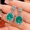 Platinum Parra green ear studs