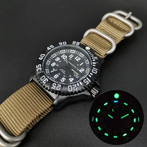 OEM Custom Logo Multifunctional Alloy Quartz Watches Luminous Outdoor Waterproof Men's Wristwatch Fabric Wholesale Field Watch