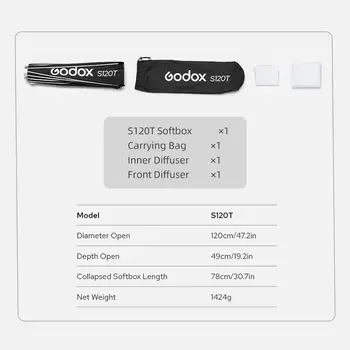 Godox S120T 120cm/47.2in Quick Release Umbrella Softbox with Standard Bowen Mount & Diffusers product image