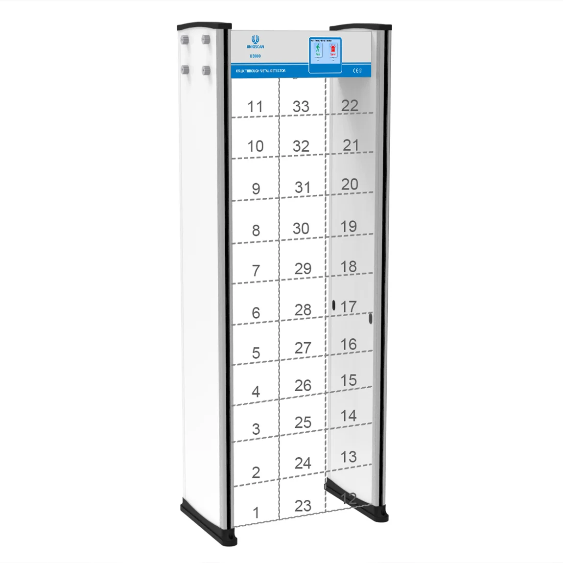 33 ZONESセキュリティマシン安全アーチウェイ金属探知機ドアフレーム