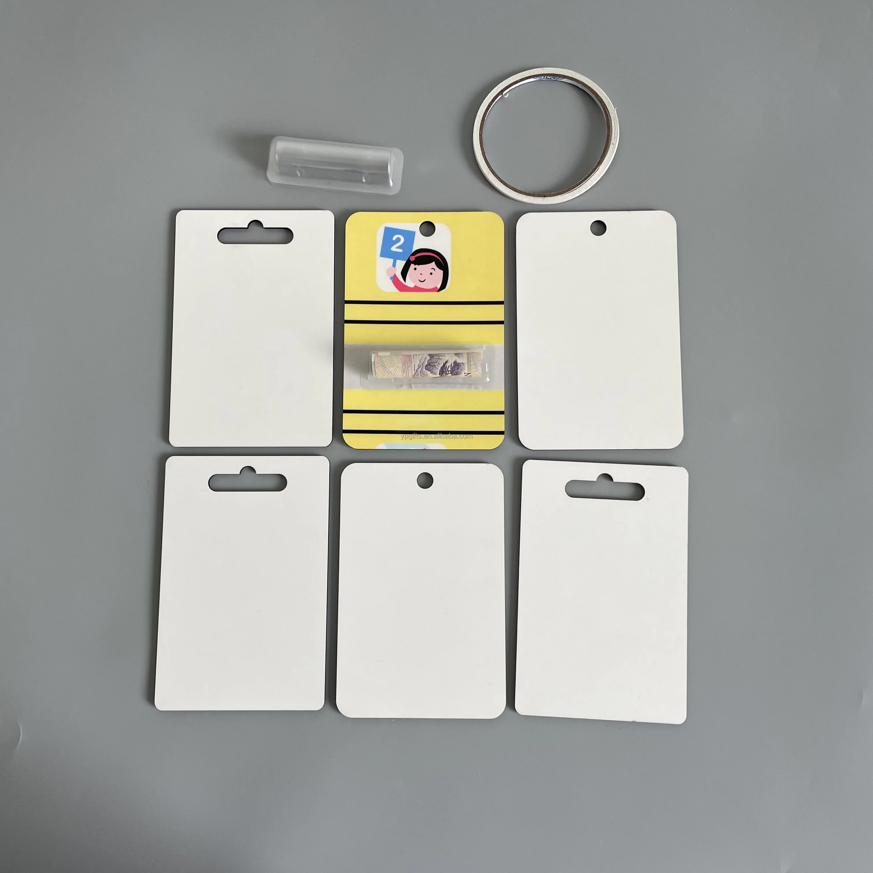 Single Side Sublimation Mdf Hard Board Money Card Holder With Clear