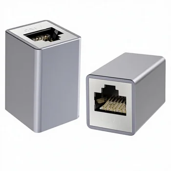 VCELINK RJ45 Coupler Aluminum Alloy CAT7 10Gbps/600MHz Network Cable Connector Gold-Plated LAN Cable Extension Shielded detail image
