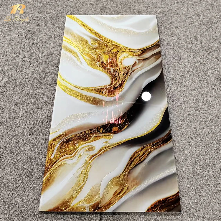 Springletile Foshan Mirror Floor Tiles for Hotel Gold Ceramic Polish Glossy Living Rooms Interior Luxury Vitrified Tiles