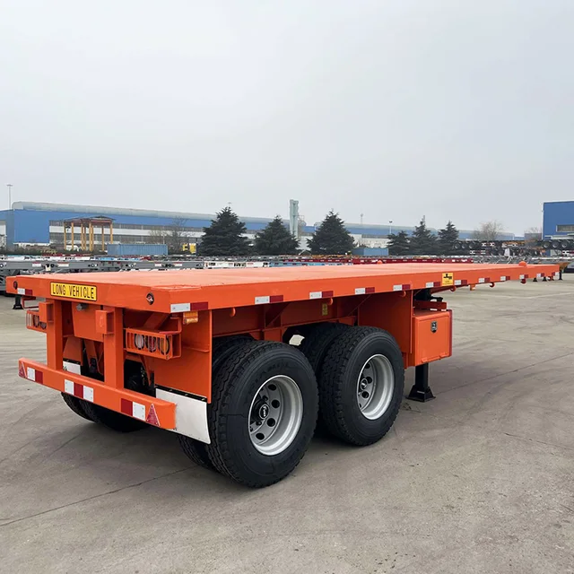 Guaranteed Quality China Famous Brand 2/3 Axle Platform Trailer 40ft Container Transport Air Suspension Freight Box Semi Trailer