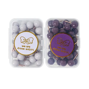 OEM ODM Customization Rose Gold Electroplating Transparent Box Push Pin Pushpin File Fixed Stationery Earth Nail