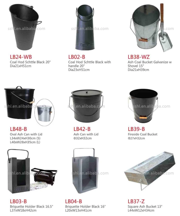 Black Metal Ash Bucket With Lid And Shovel Coal Bucket Buy Ash Coal