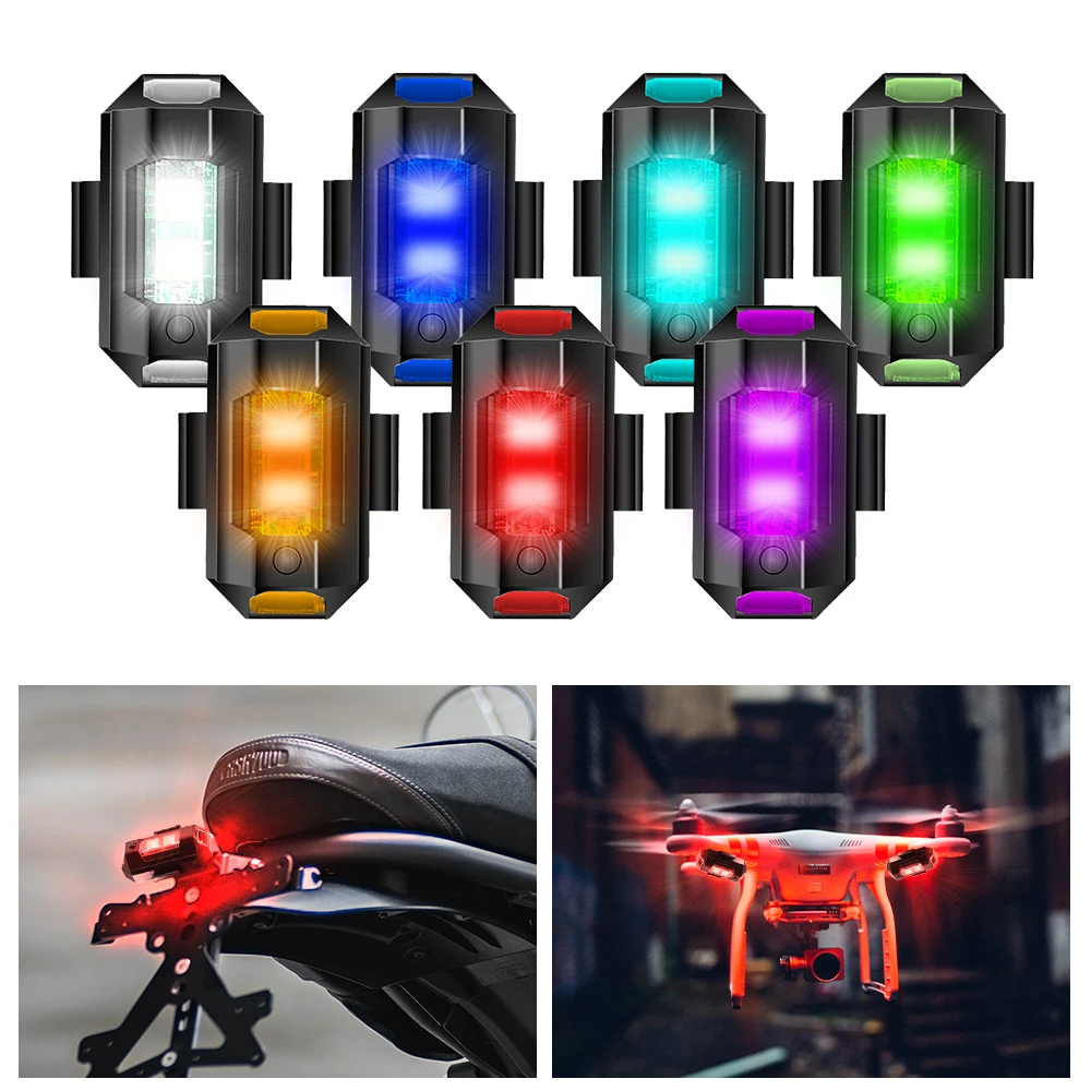 Mini Multi-color Aircraft Airplane Helicopter Night Drone Strobe Light Indicator Signal Light Motorcycle Riding Warning Lamp