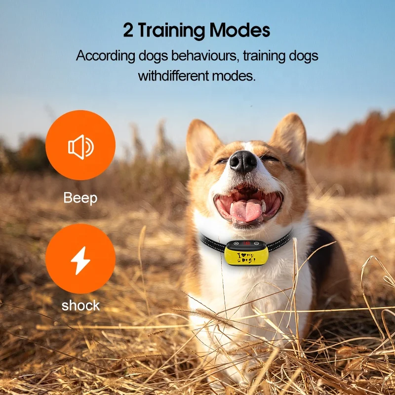 Custom Rechargeable Adjustable Personalized Eco Friendly Pet Collar Anti Bark No Barking Collars Bark Control Shock Collar