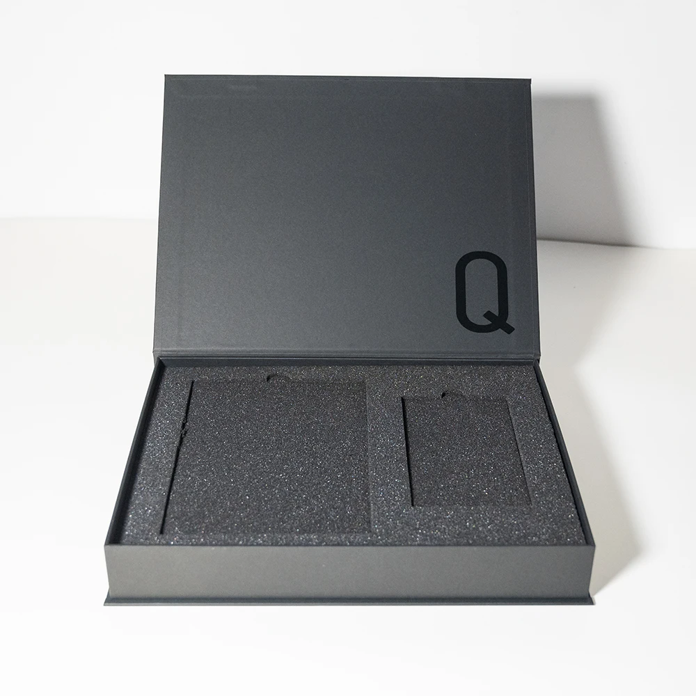 Premium UV Printing Rigid Book Shaped Foam Insert Flip Custom Book Shape Phone Electronic Tools Magnetic Packaging Box